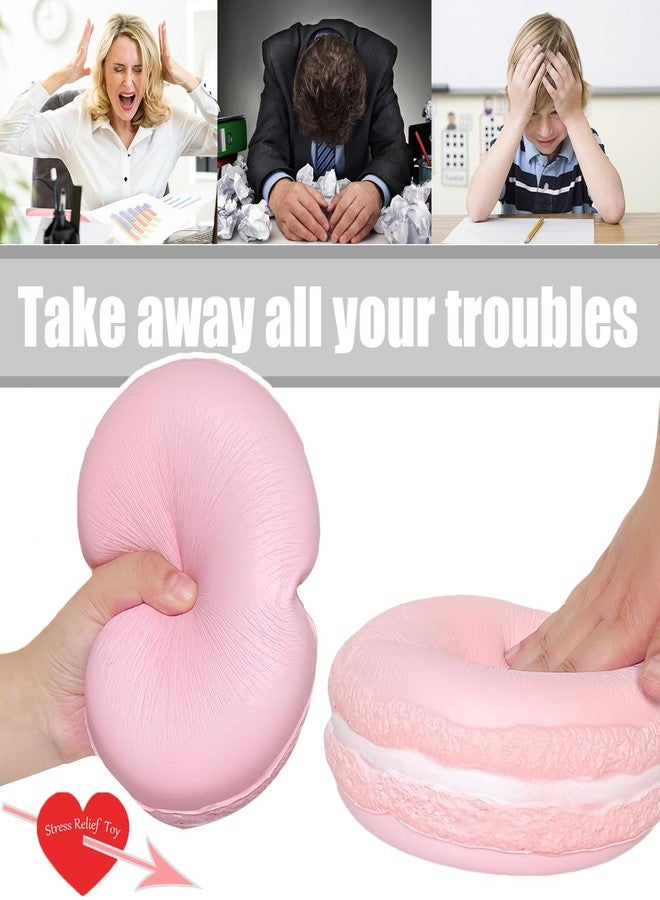 funnysquee Gaint Macaron Slow Rising Squishies,Jumbo Squishys Birthday Gift for Kids, Stress Relief Kawaii Squishie Toys (Pink) - Image 4